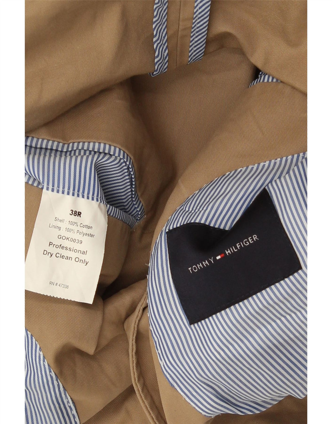 Tommy Hilfiger muška jakna sa 2 gumba UK 38 srednje bež pamuk