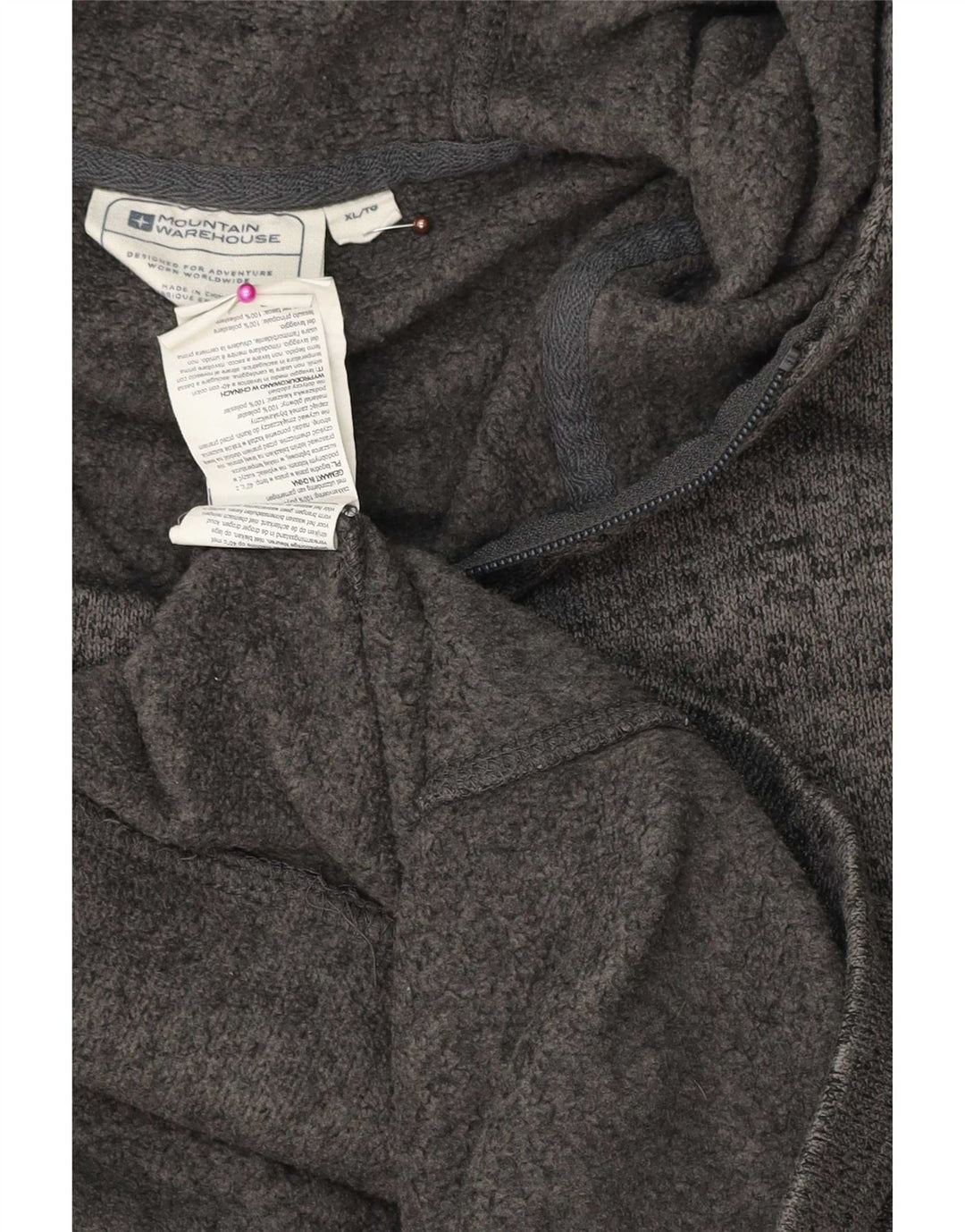 Mountain Warehouse muški pulover s kapuljačom s patentnim zatvaračem XL sivi pjegavi poliester