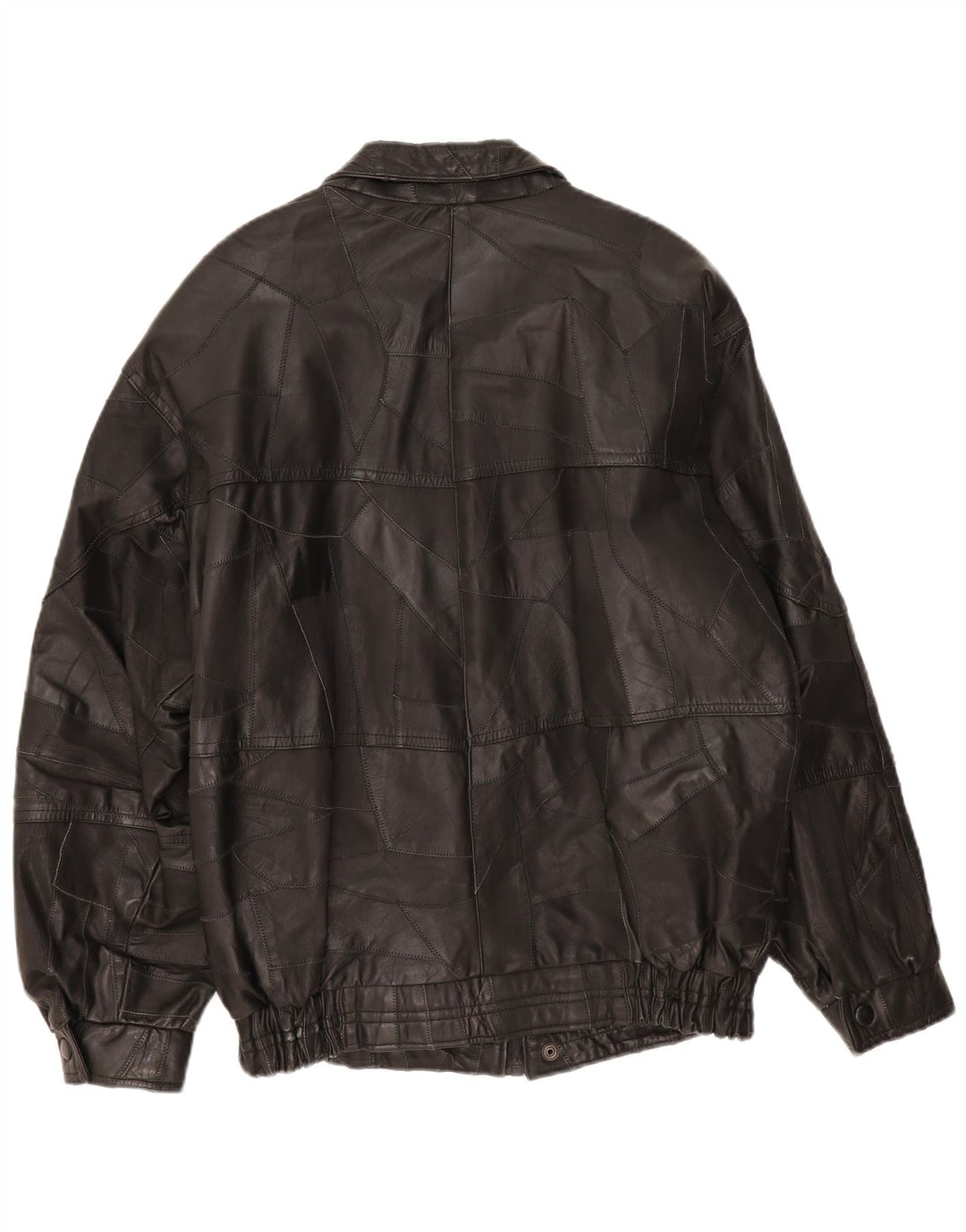 Vintage muška kožna jakna UK 40 Large Black Patchwork