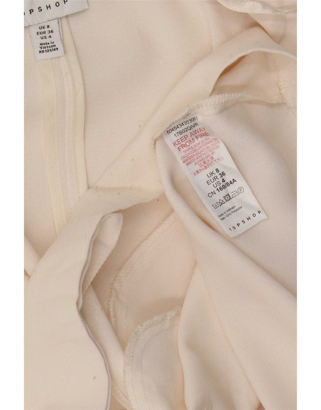 Topshop ženska prevelika jakna s jednim gumbom UK 8 Small Off White