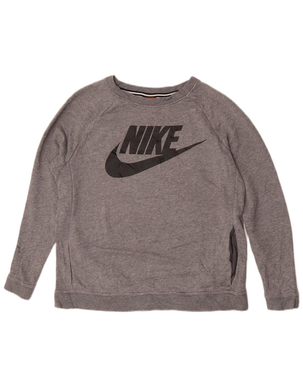 Ženska trenirka Nike Graphic Sweatshirt UK 14 srednje sivi flekasti pamuk