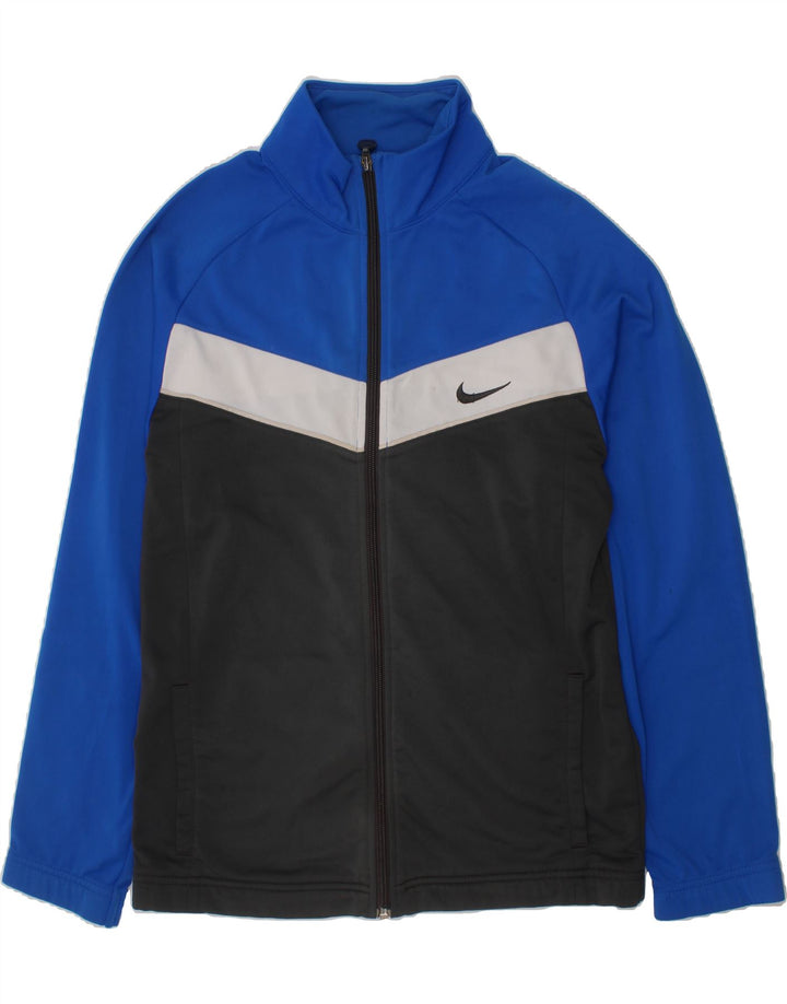 NIKE Boys Tracksuit Top Jacket 13-14 Years XL  Blue Colourblock Polyester Vintage Nike and Second-Hand Nike from Messina Hembry 