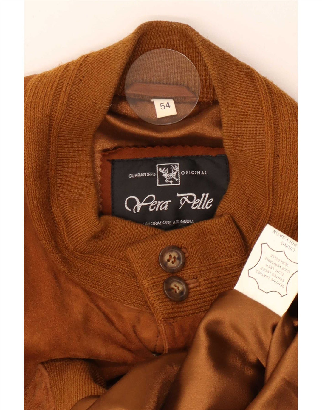 Vintage muška bomber jakna od brušene kože IT 54 2XL bež koža