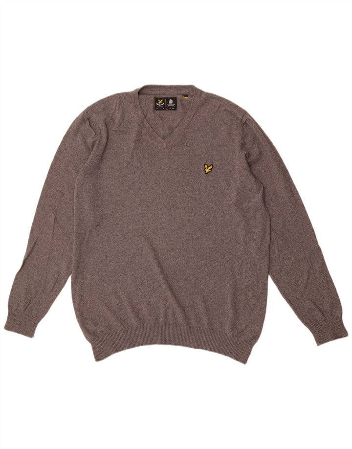 Lyle & Scott muški pulover s V-izrezom, veliki sivi pamuk