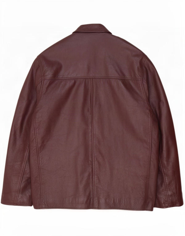 Route 66 muška kožna jakna UK 40 Large Burgundy