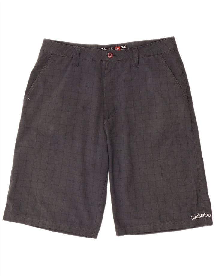 Quiksilver muške grafičke kargo kratke hlače W34 velike sive karirane