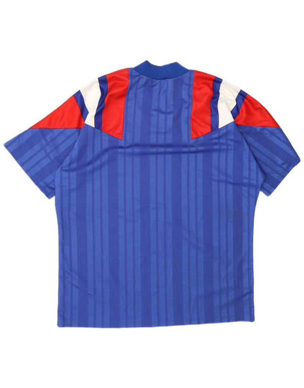 Adidas Mens France Home 1992-1993 Nogometni dres UK 48/50 XL Plavi Sport