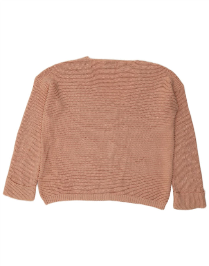 Ženski džemper s V-izrezom Massimo Dutti UK 16 Veliki ružičasti