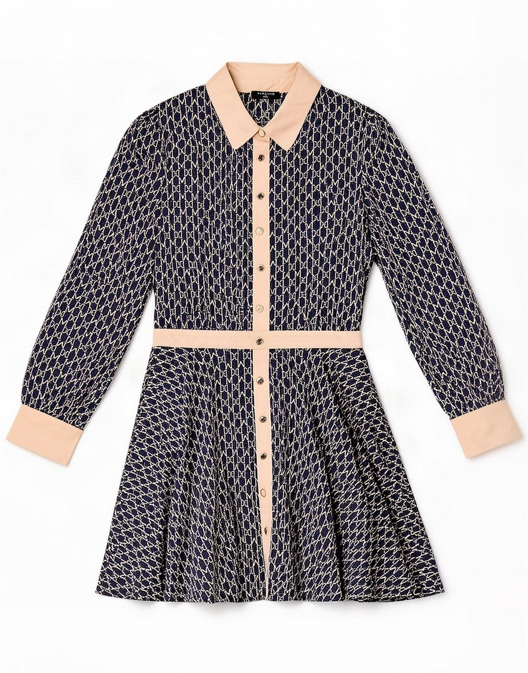 Guess By Marciano Ženska haljina A-kroja s apstraktnim uzorkom US 6 Medium Navy Blu