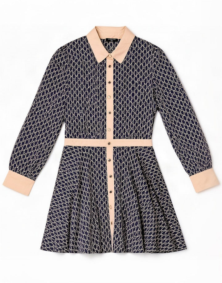 Guess By Marciano Ženska haljina A-kroja s apstraktnim uzorkom US 6 Medium Navy Blu