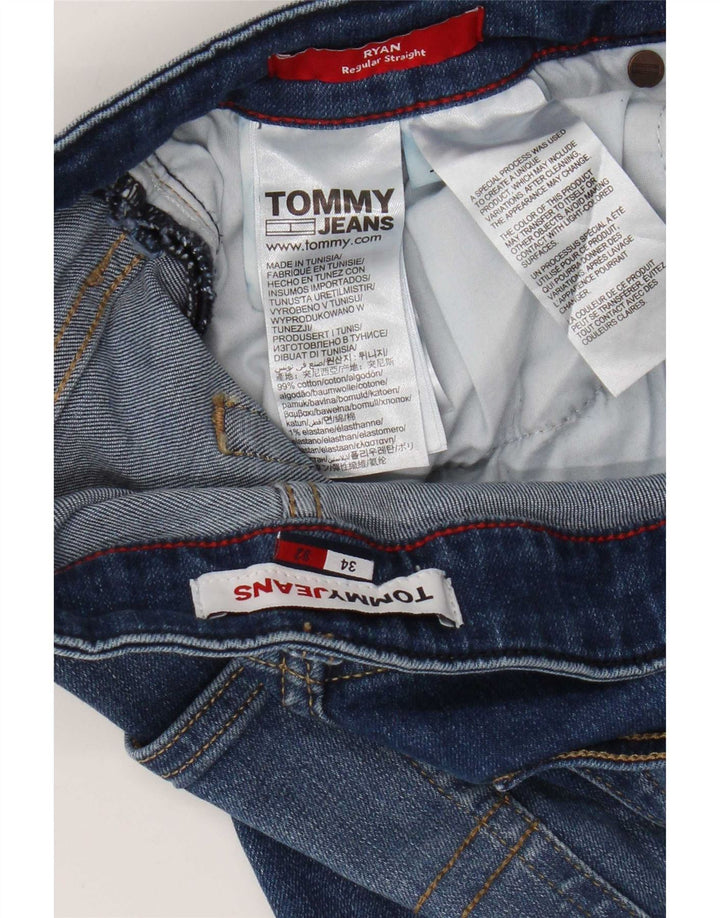 Tommy Hilfiger Mens Ryan Regular Straight Jeans W34 L32 Plavi pamuk