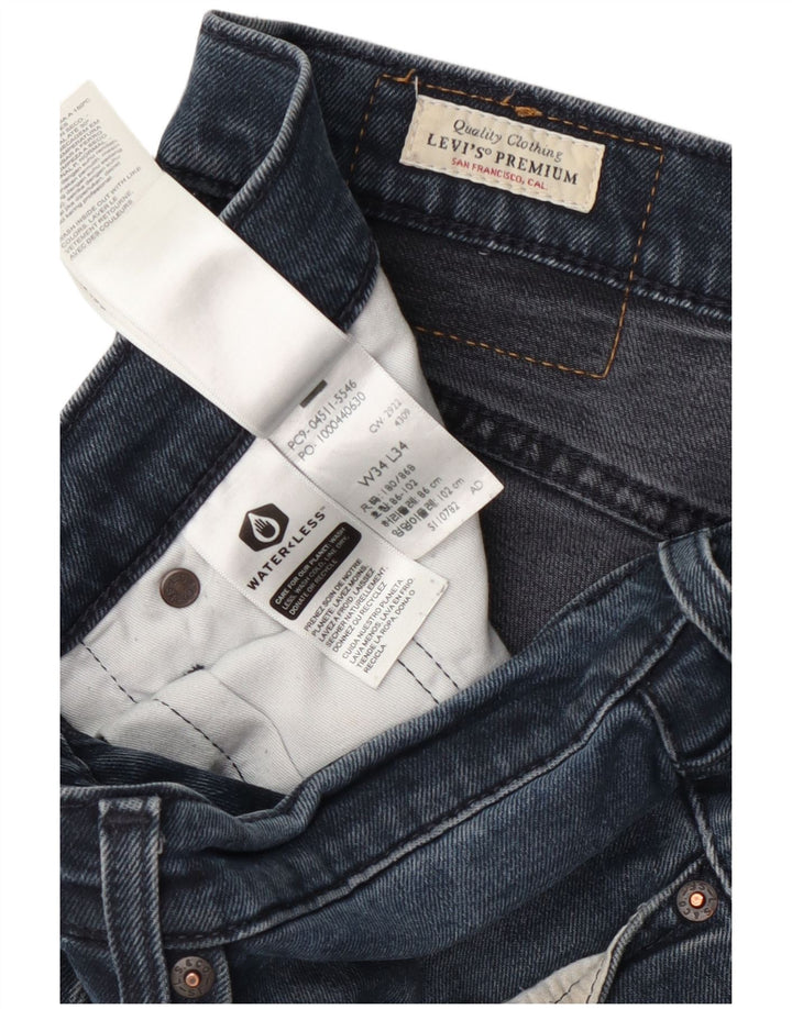 Levi's muške uske traperice W34 L34 tamnoplavi pamuk