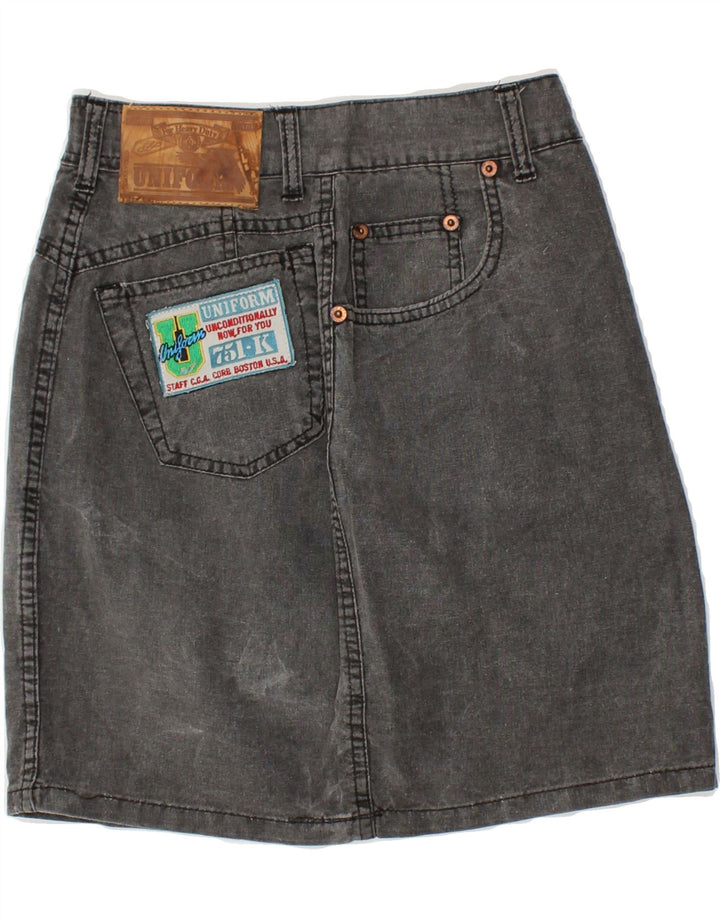 UNIFORM Womens Denim Skirt W24 XS Grey Vintage Uniform and Second-Hand Uniform from Messina Hembry 