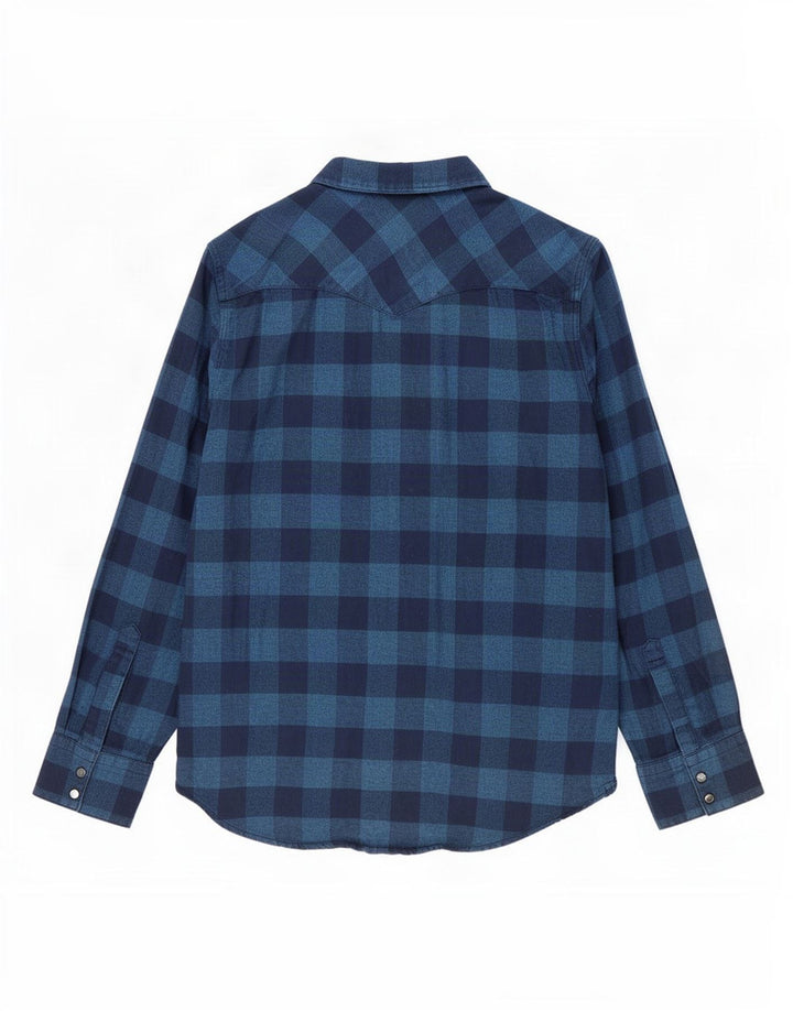 Levi's muška zapadnjačka flanelska košulja srednje tamnoplave karirane boje