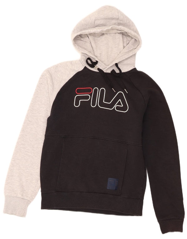Fila muška majica s kapuljačom s kapuljačom XS Graphic Regular Fit, crni pamuk u blokovima boja
