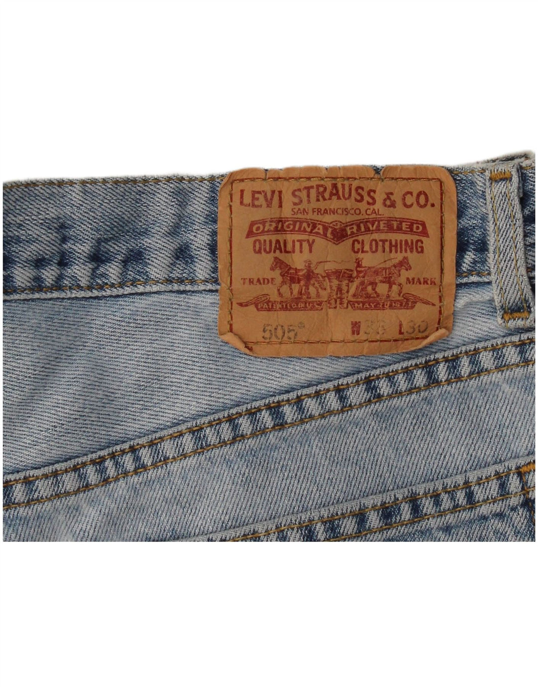 Levi's ženske kratke traper hlače visokog struka 505 Regular Fit W33 srednje plave