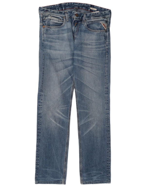 Replay Mens Jeto Slim Jeans W32 L30 Blue Cotton