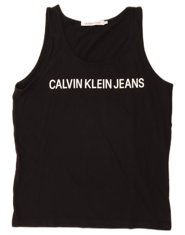Calvin Klein Jeans ženski gornji dio prsluka s grafičkim motivima UK 16 Veliki crni pamuk
