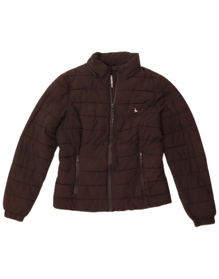 JACK WILLS Ženska podstavljena jakna UK 10 Mali crni poliester