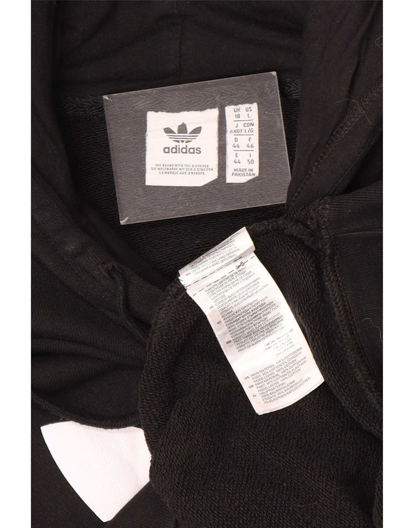 Ženska majica s kapuljačom Adidas UK 18 XL, crni pamuk