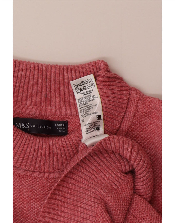 Marks & Spencer ženski pulover s velikim ovratnikom UK 16 Veliki ružičasti