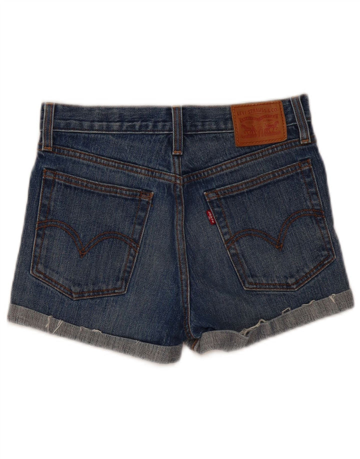 Levi's ženske traper kratke hlače W26 male plave boje pamuka