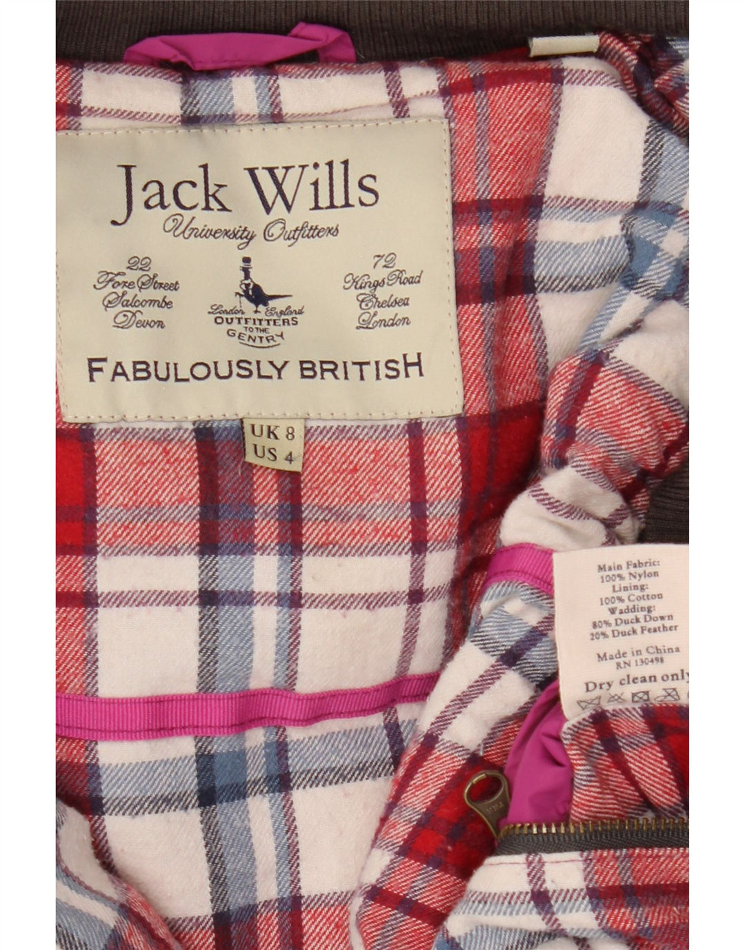 JACK WILLS Ženska podstavljena jakna UK 8 Mala siva najlonska