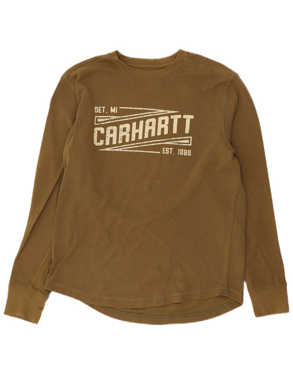 Carhartt muška majica s dugim rukavima opuštenog kroja od zelenog pamuka