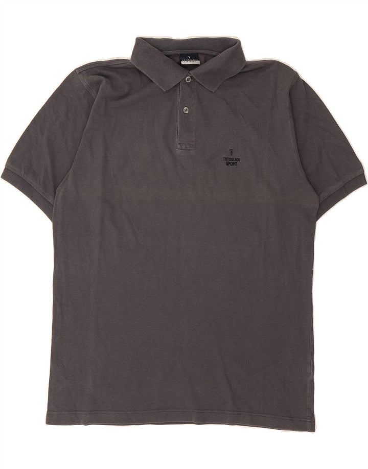 TRUSSARDI Mens Polo Shirt Medium Navy Blue Cotton Vintage Trussardi and Second-Hand Trussardi from Messina Hembry 
