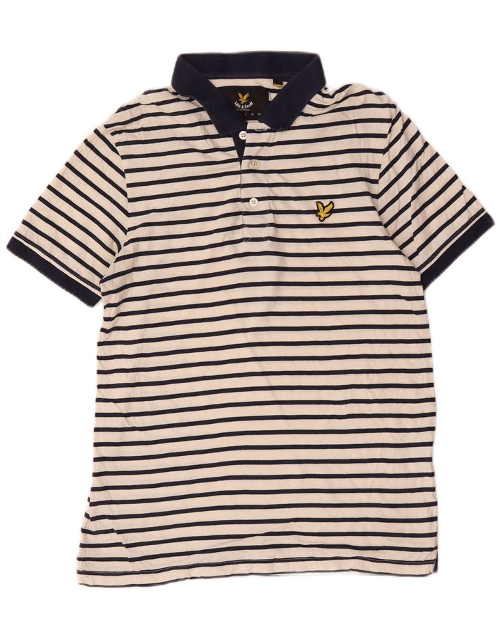 Lyle & Scott muška polo majica za ragbi srednje bijele pruge, pamuk