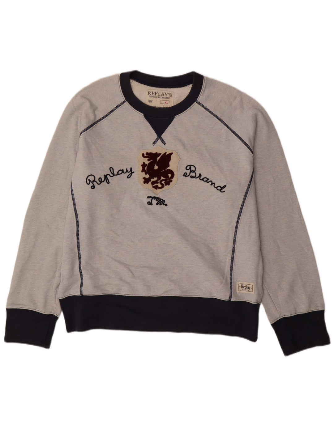 REPLAY muška majica s grafičkim motivima XL pamuk plave boje