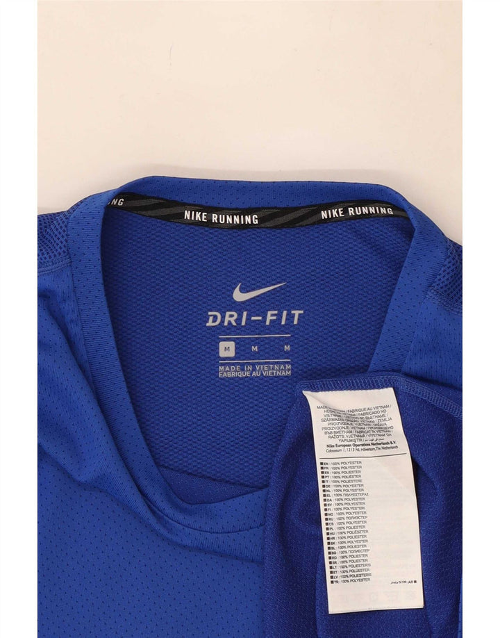 Nike Dri Fit majica s dugim rukavima srednje plave boje od poliestera