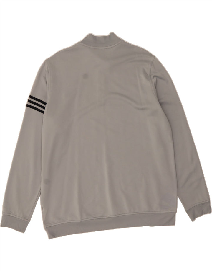 ADIDAS Mens Climalite Zip Neck Sweatshirt Jumper XL Grey Polyester Vintage Adidas and Second-Hand Adidas from Messina Hembry 