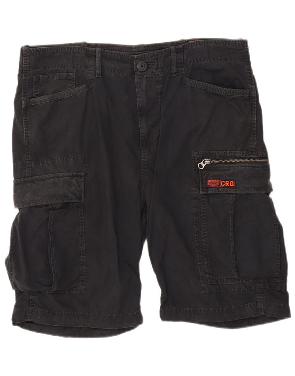 Superdry Mens Cargo Shorts W34 Large Black Cotton