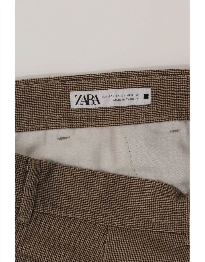 Zara muške kratke chino hlače, srednje veličine W31 L24, smeđe ptičje zube