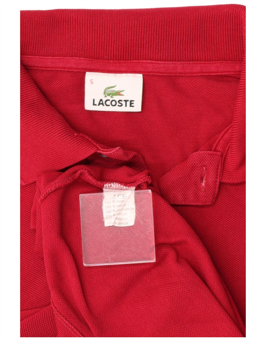 LACOSTE muška polo majica veličine 5 velika crvena pamučna klasična
