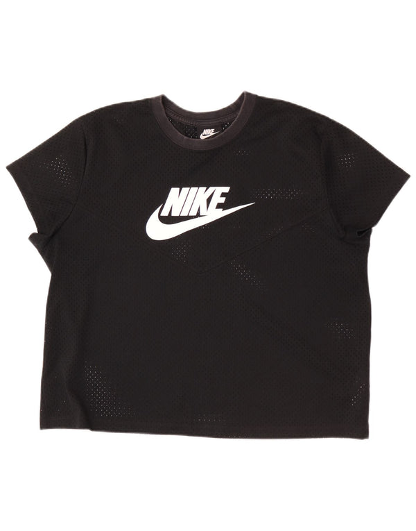 Nike Ženska majica kratkih rukava s grafičkim motivima UK 18 XL crni poliester