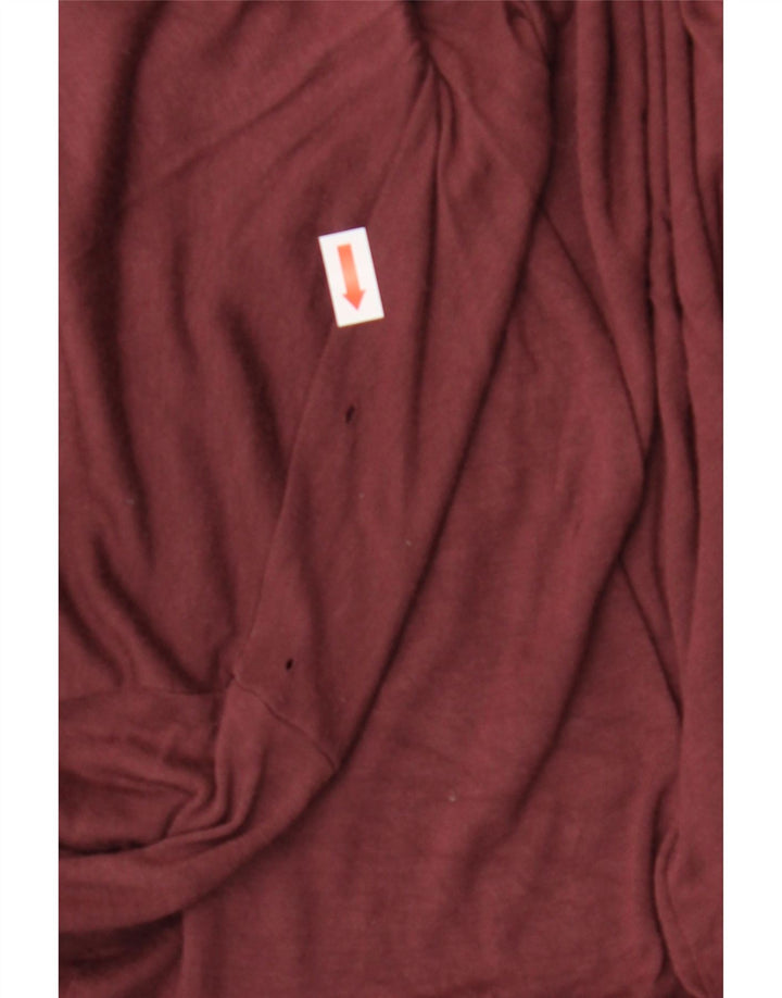 BENETTON Womens Oversized Top Long Sleeve UK 10 Small Maroon Viscose Vintage Benetton and Second-Hand Benetton from Messina Hembry 