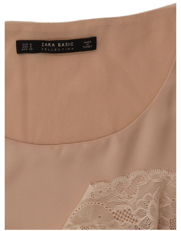 Zara ženski gornji dio bluze bez rukava UK 10 Small Beige