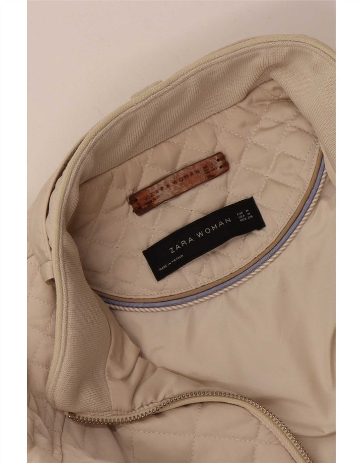 Zara ženska prošivena jakna UK 12 Medium Off White