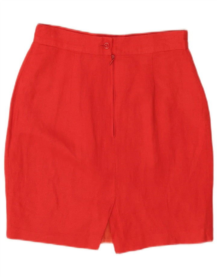 Benetton ženska mini pencil suknja IT 42 srednje veličine W26 crveno karirano laneno rublje