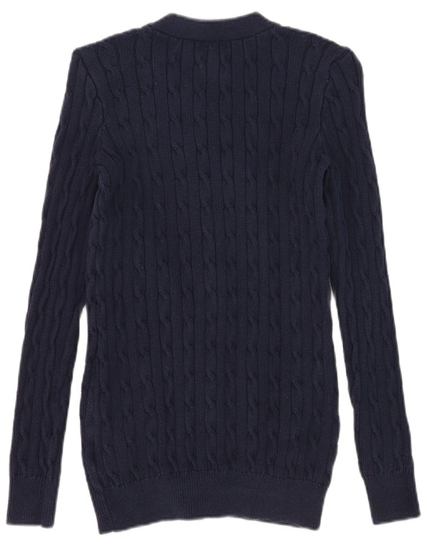 Polo Ralph Lauren ženski kardigan pulover UK 10 Mali tamnoplavi pamuk