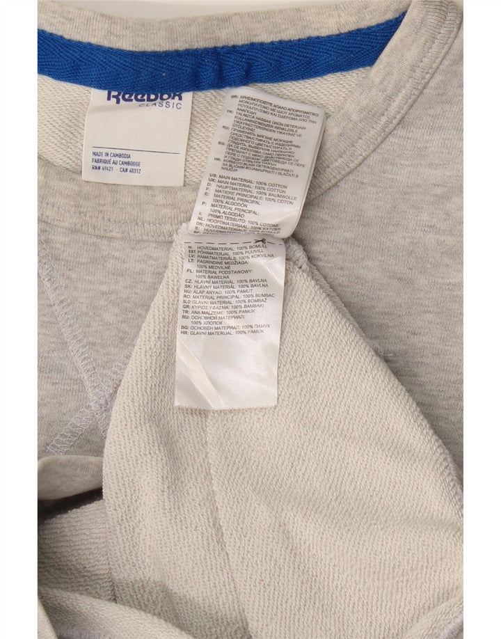 REEBOK Muška trenirka s grafičkim motivima Mali sivi pamuk u blokovima boja