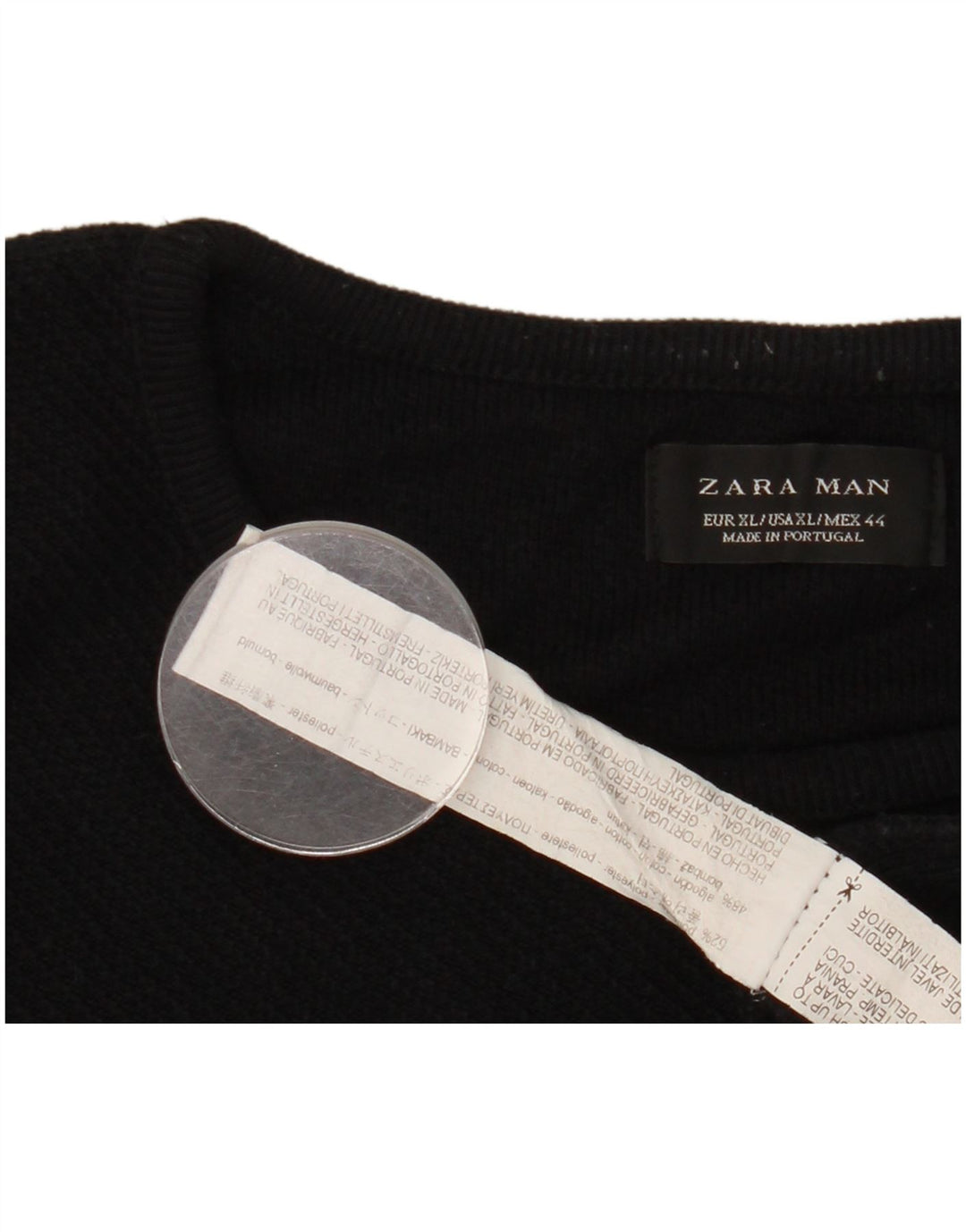 Zara muški pulover s okruglim izrezom XL crni poliester