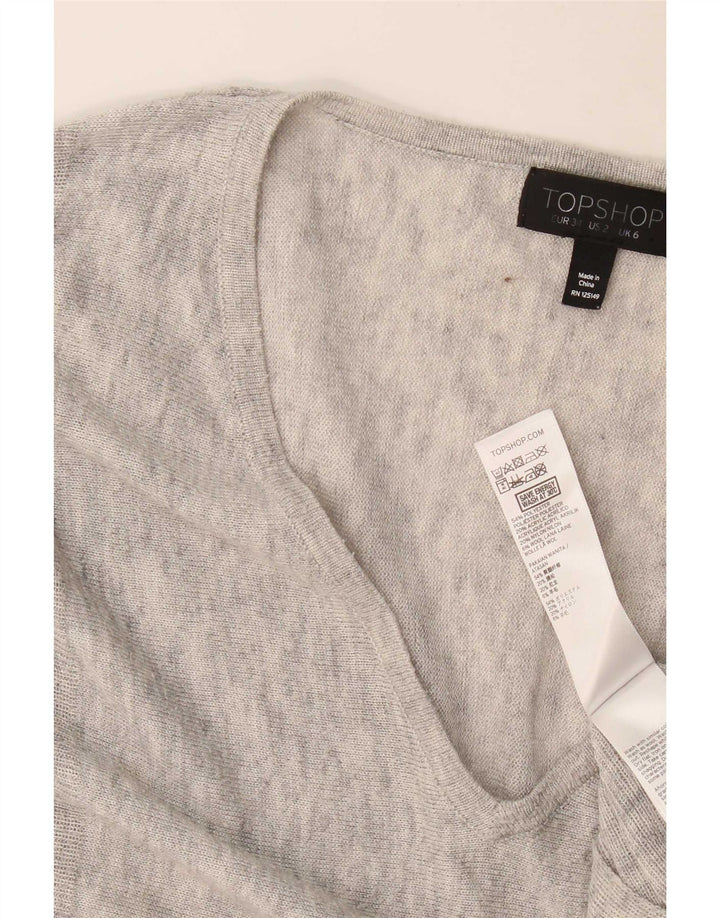 Topshop velika ženska majica dugih rukava UK 6 XS sivi flekasti poliester