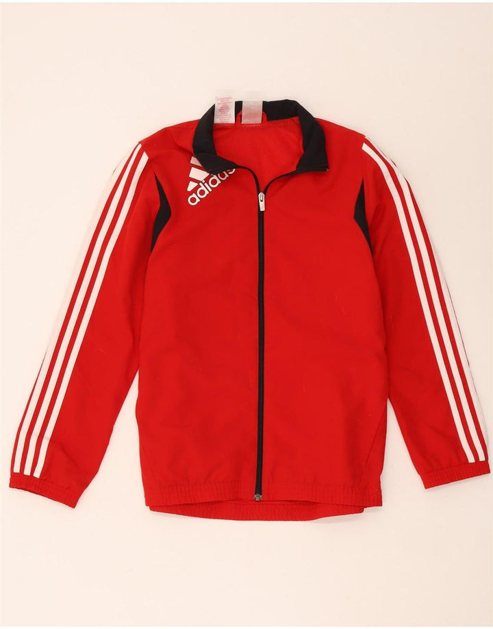 Gornja jakna od trenirke Adidas za dječake 13-14 godina, crveni poliester