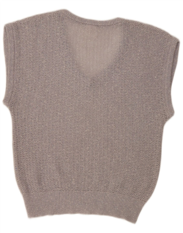 Strickmoden ženski široki prsluk bez rukava EU 40 srednje srebrne boje