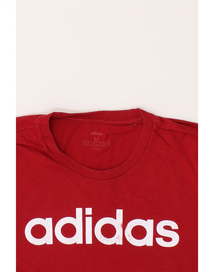 ADIDAS Mens Graphic T-Shirt Top Medium Red Cotton Vintage Adidas and Second-Hand Adidas from Messina Hembry 