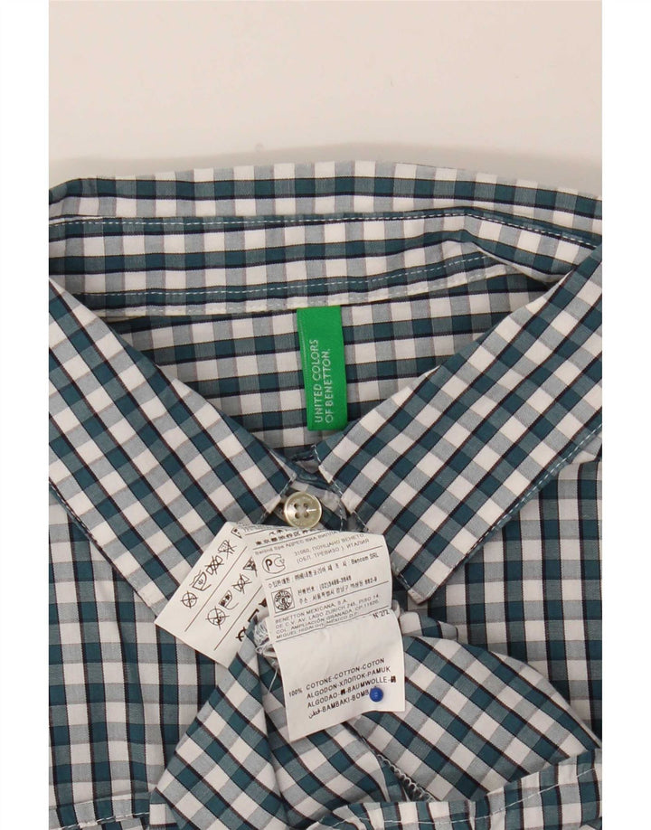 Ženska košulja Benetton UK 12 Srednje zelena gingham pamuk