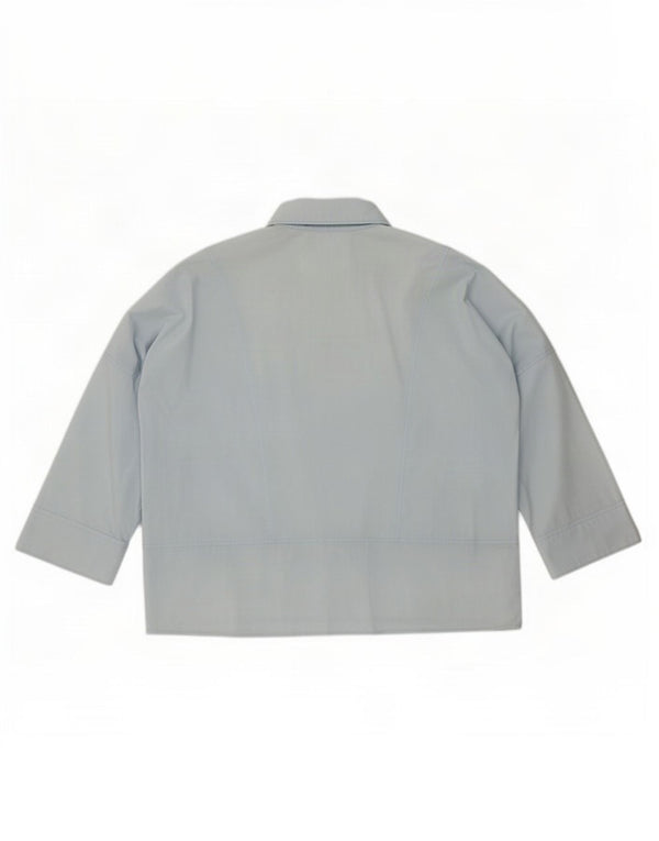 Benetton ženska prekomjerna majica s 3/4 rukavima UK 10 Small Blue Cotton